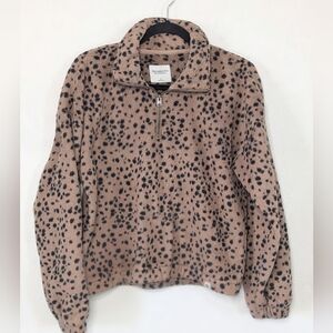 Abercrombie&Fitch Jacket Womens Small Leopard Print Fleece Soft A&F Collection
